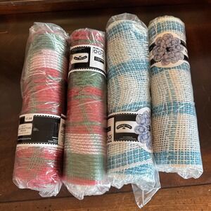 4 - 10.5"x12' Holiday Time Decorative Mesh Multicolor Lot NEW Christmas